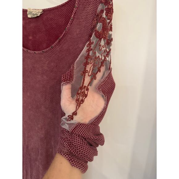 Gimmicks by BKE Mini Dress / Tunic Top – Boho Mesh & Lace – Size S - Picture 2 of 7